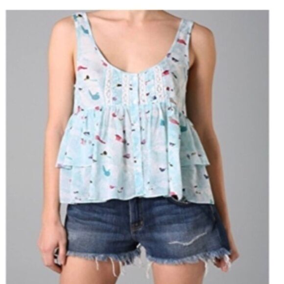 Free People Blue Bird Tank Top Size S - Picture 1 of 9